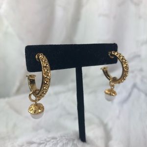 Avon Precious Choices hoop earrings white marble